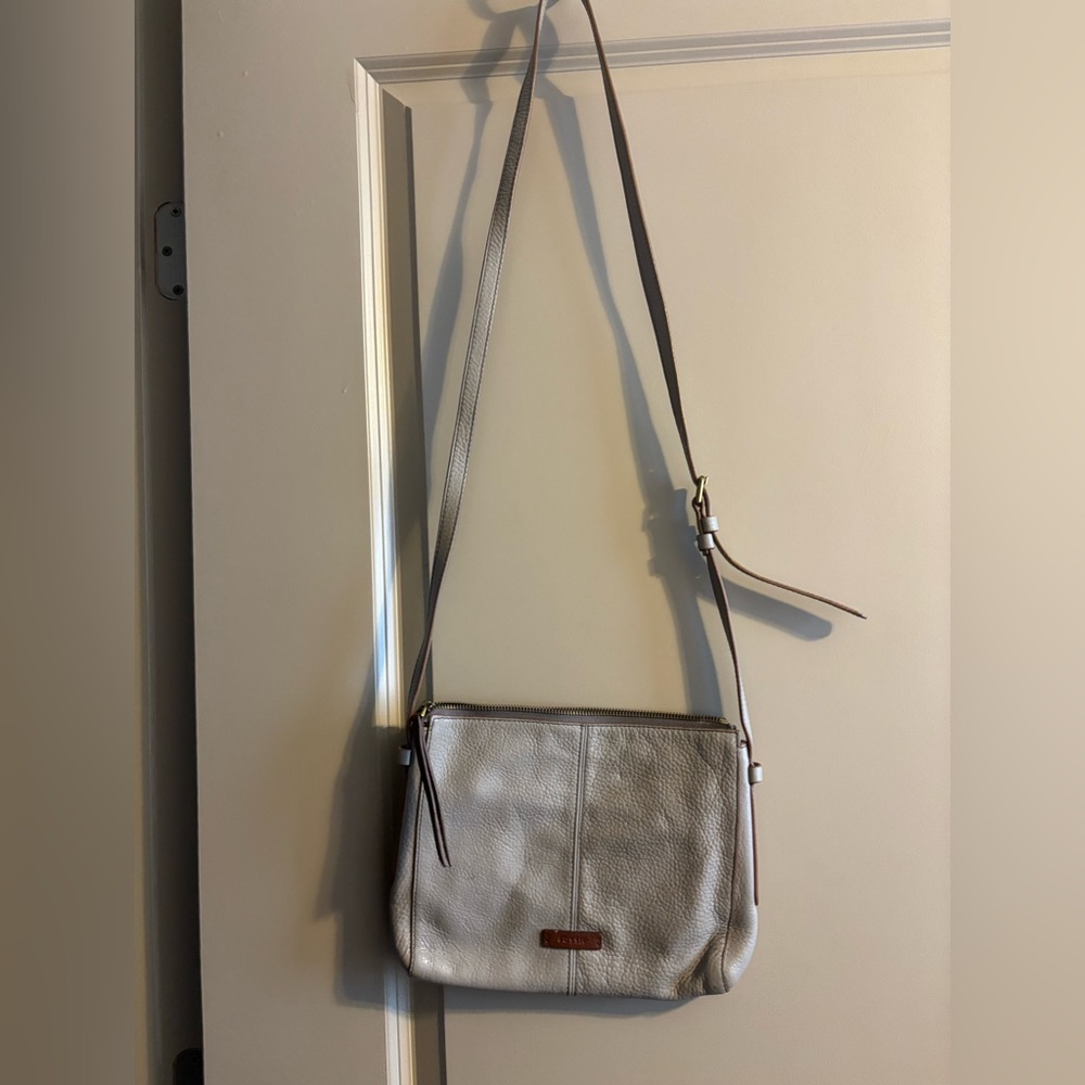 Fossil Light Brown Leather Crossbody Bag